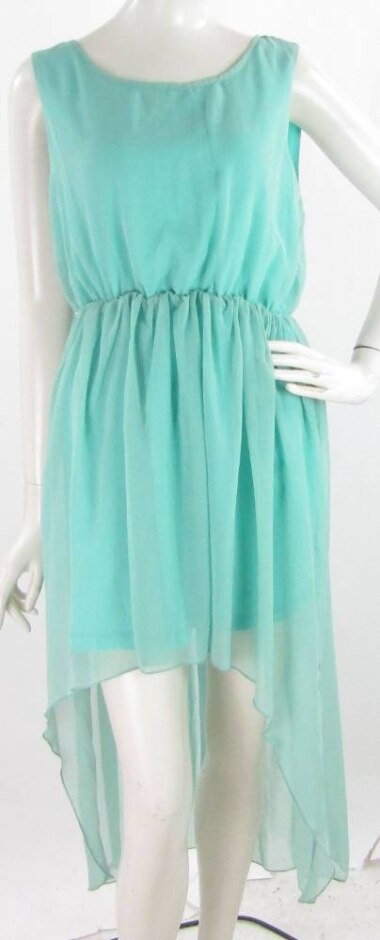 Bnwt Rare London Dip Hem Pull-on Dress Dusky Aqua Size: 12