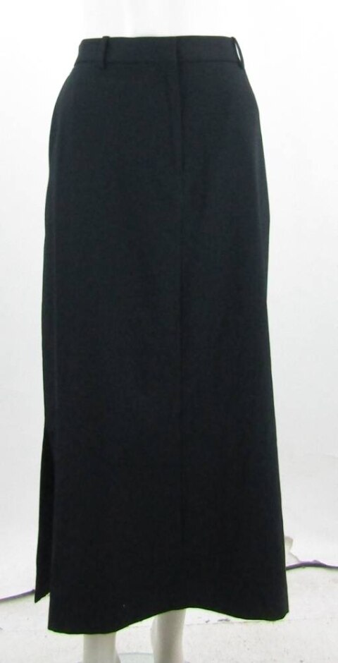 Bnwot M&s Lined Calf Length Skirt Ink Black Size: 16