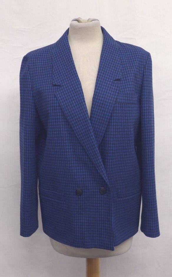 Canda Vintage Plaid Single Breasted Blazer Sapphire  Size: 10