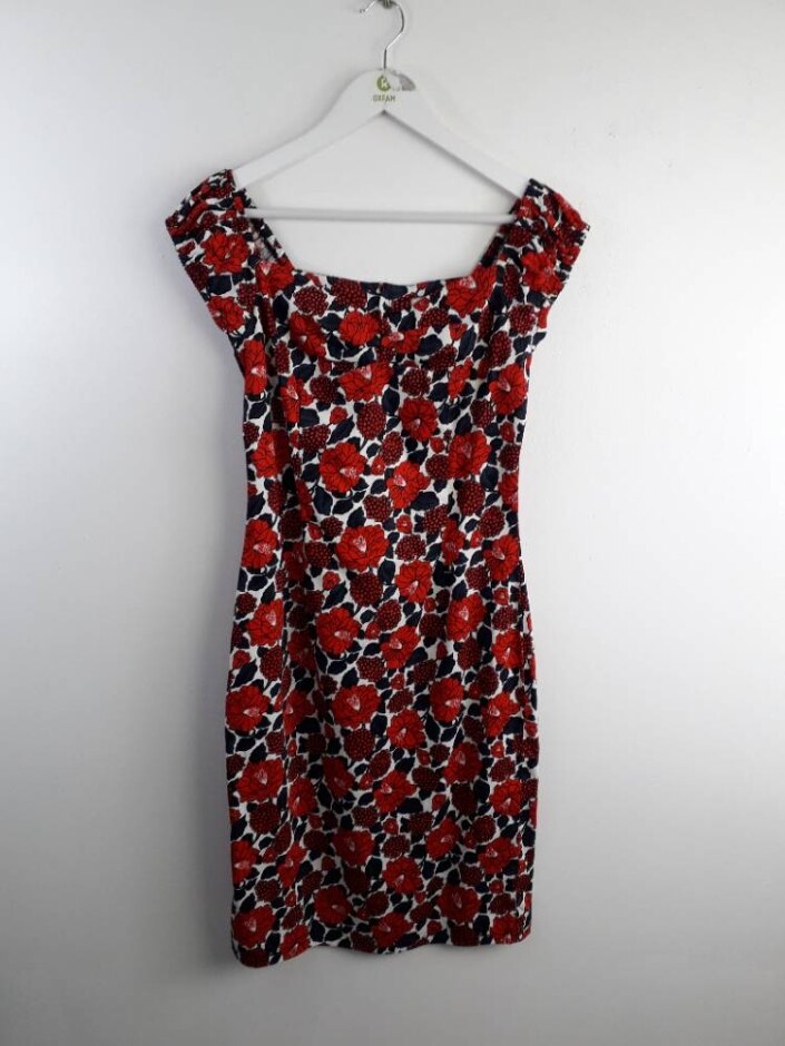 Joe Browns Women's Floral Sleeveless Shift Dress Red Size: 10