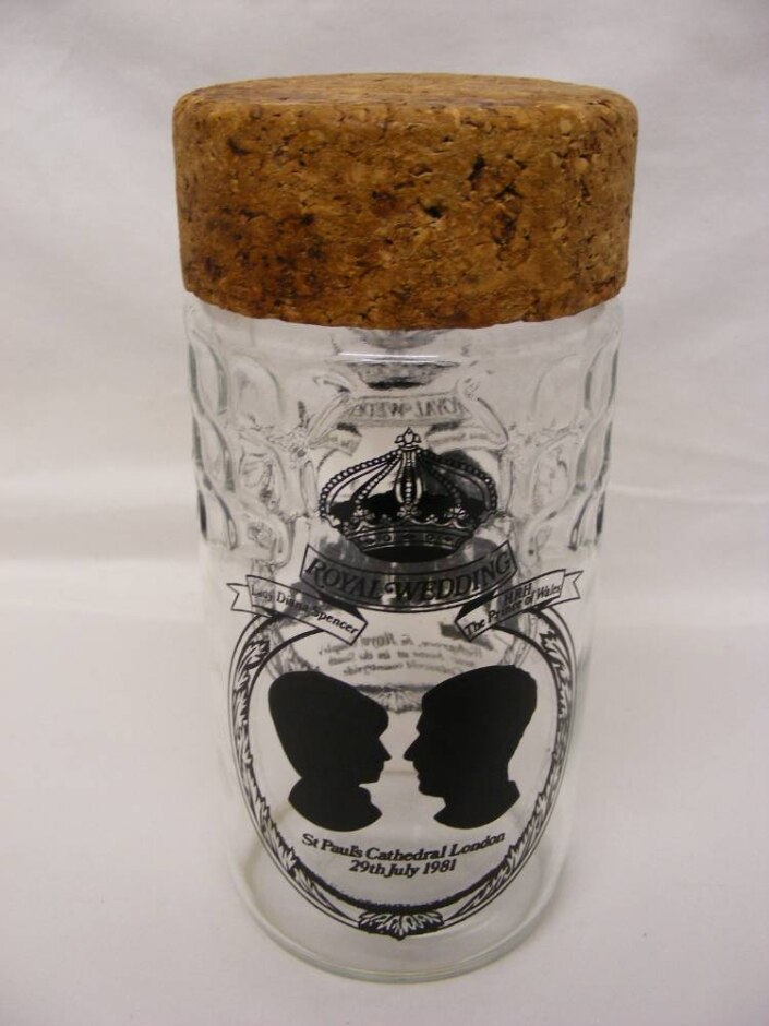 Vintage Glass Jar - Royal Wedding 1991 Charles & Diana
