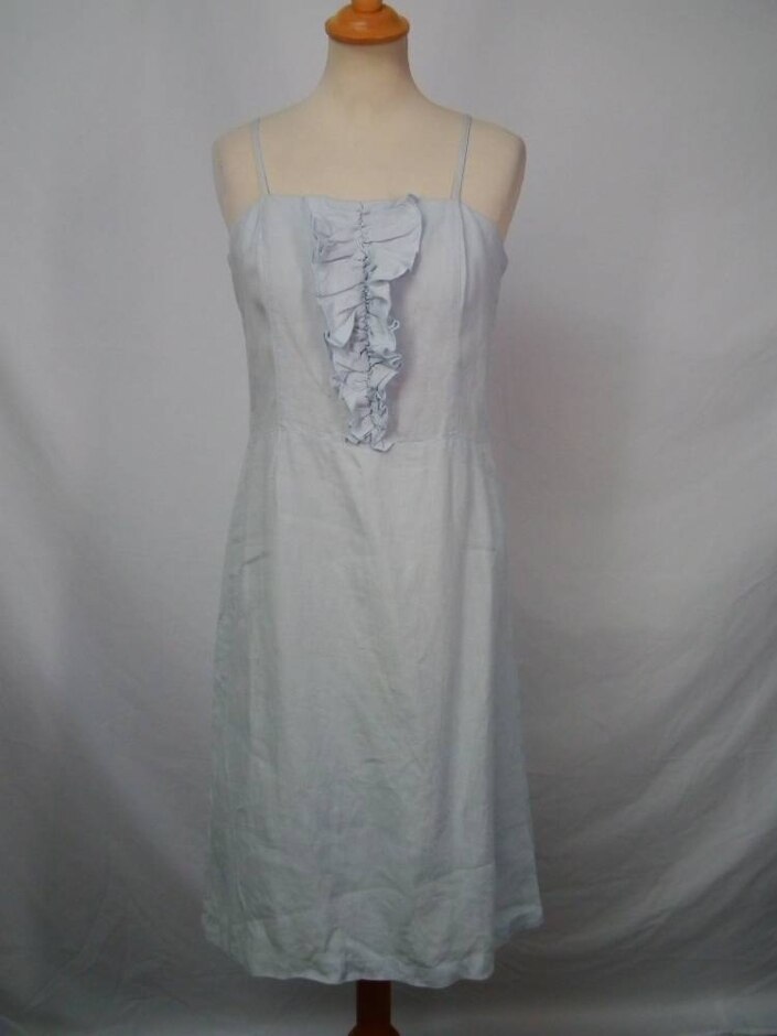 Sticky Fingers Lightweight Linen Dress Pale Blue Size: 10