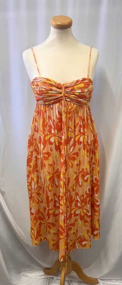 Zara Orange And Yellow Dress Multi Coloured Size: S