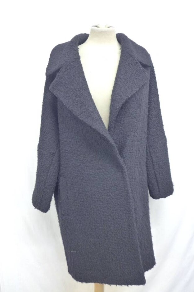 Farhi By Nicole Farhi Woollen Lulu Teddy Coat Midnight Black Size: M