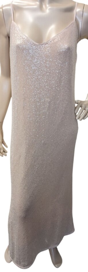 H&m Bnwt Strappy Sequined Midi Dress Pale Pink Size: M