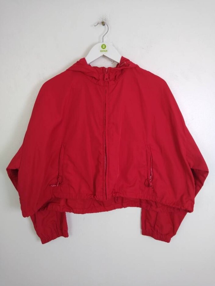 Zara Lightweight Cropped Jacket Red Size: M