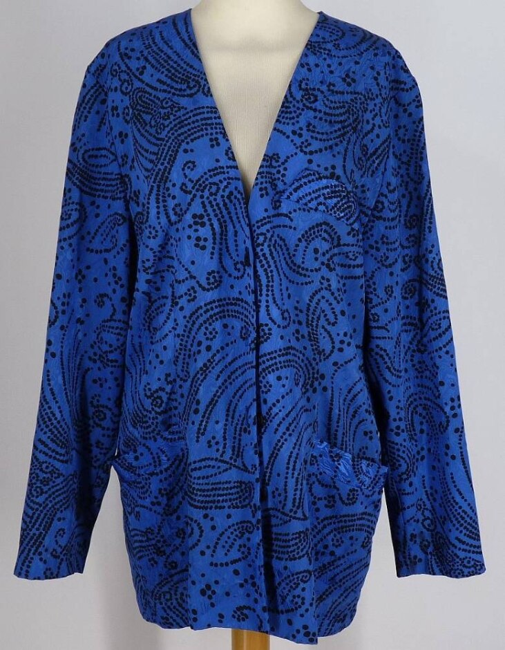 Jns 3 Vintage Shirt/blouse Blue And Black Size: M