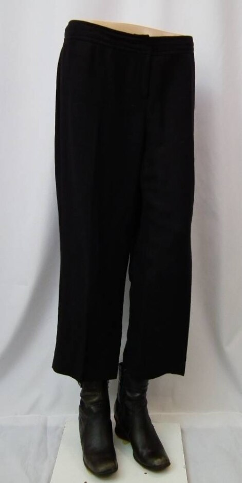 Wallis Linen Cropped Trousers Black Size: 16