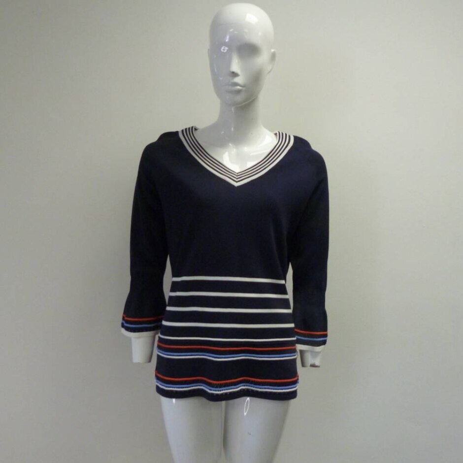 Elena Miro 3/4 Length Sleeved Top Blue Size: S