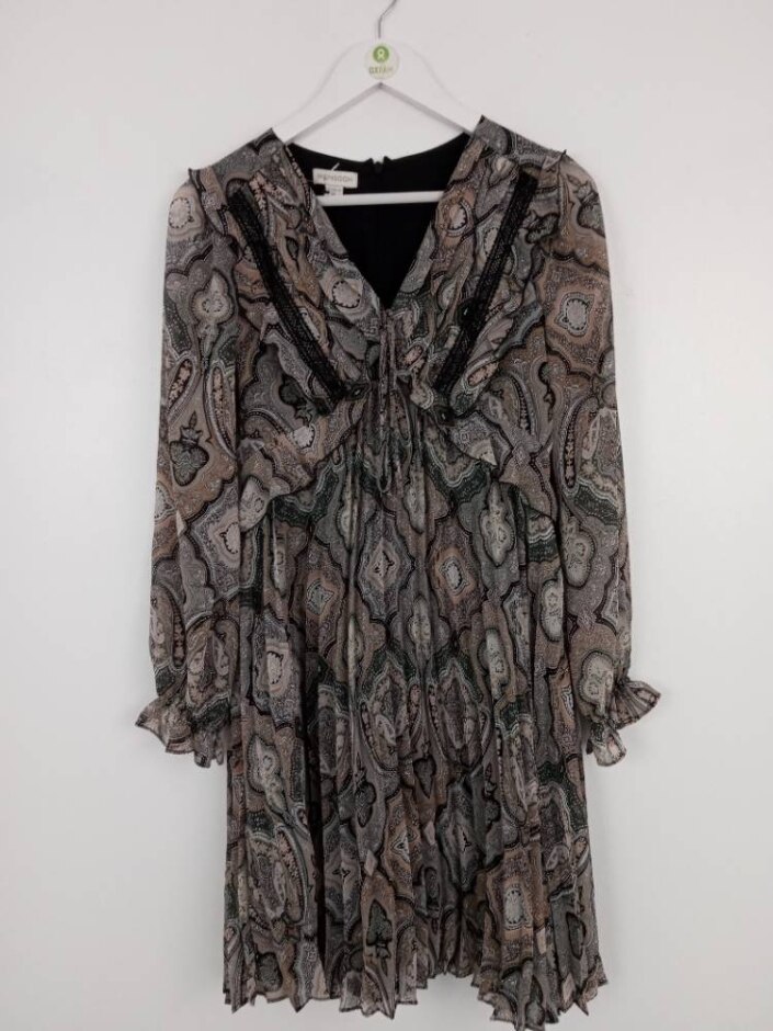 Monsoon Short Pleated Dress Multicoloured Size: 8