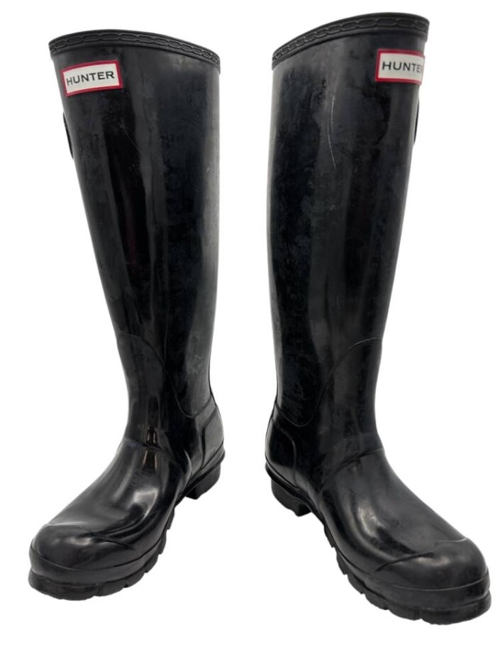 Hunter Women's Original Tall Black Hunter Boots Uk 4 With Fleece Short Welly Socks