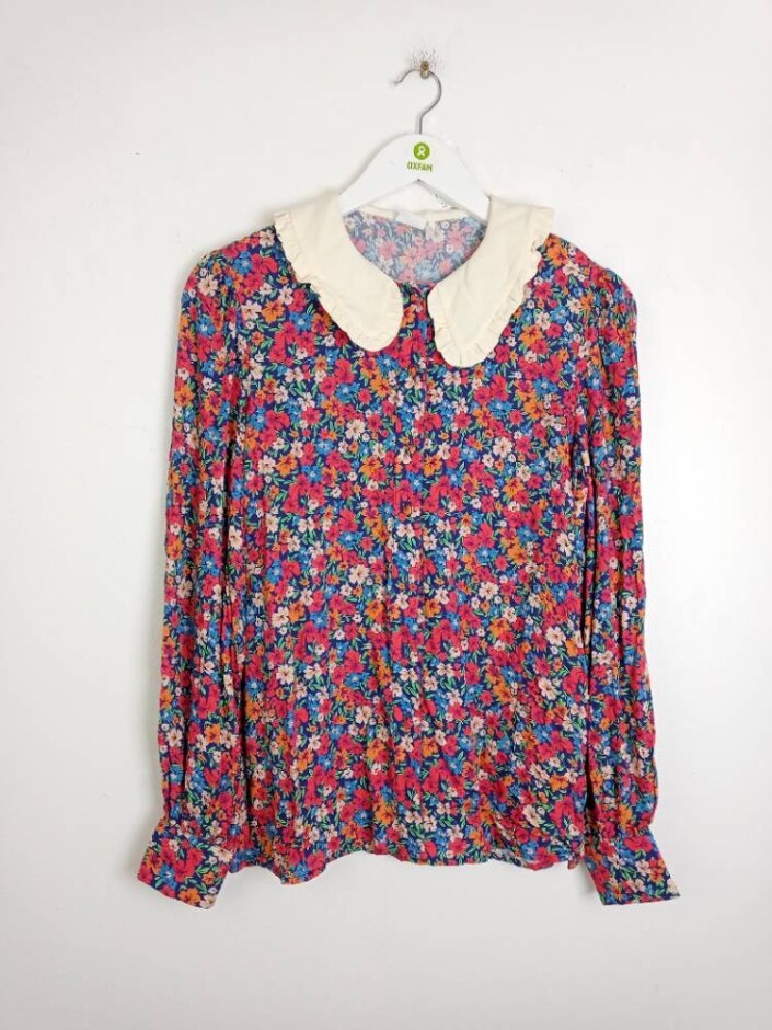 Fresha Floral Peter Pan Collar Blouse Multicoloured Size: S