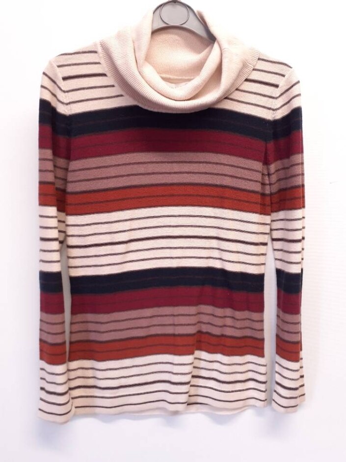 Lakeland Long Sleeve Cowl Neck Top In Multi Colour Size: 10