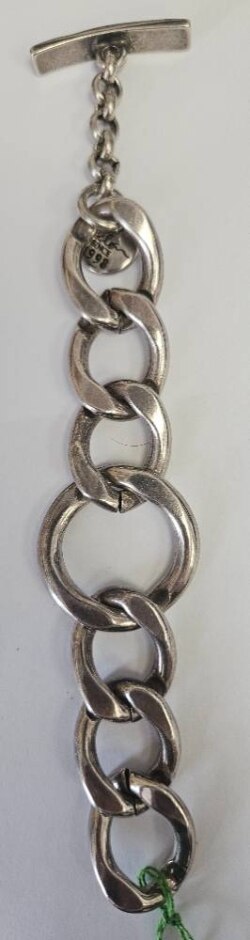 Ciclon White Metal Chain Link Bracelet