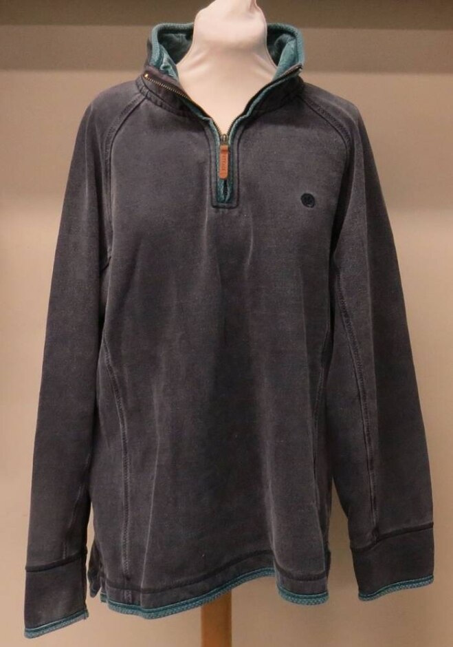 Fat Face Short Zip Jumper Grey Size: M
