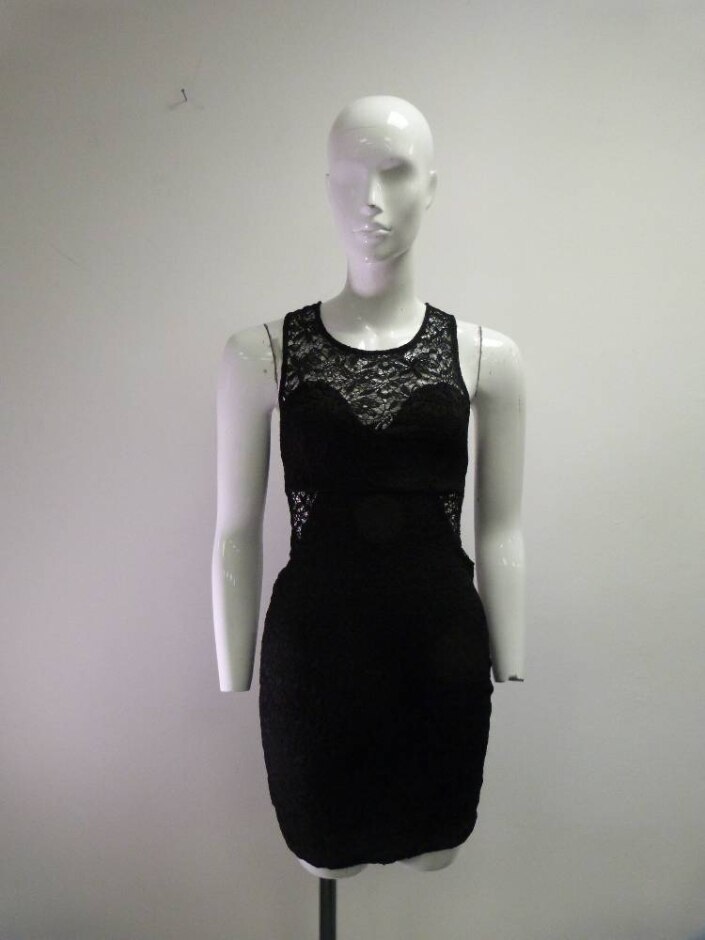 River Island Lace Mesh Dress Black Size: 10
