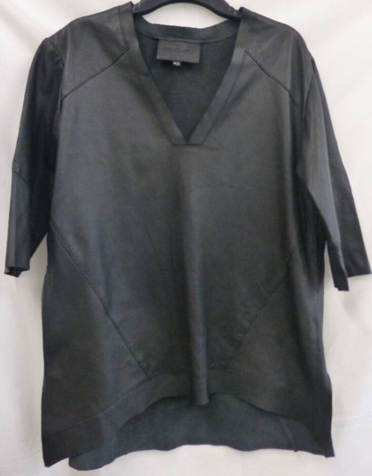 Cigno Nero  Leather Shirt Black  Size: 14