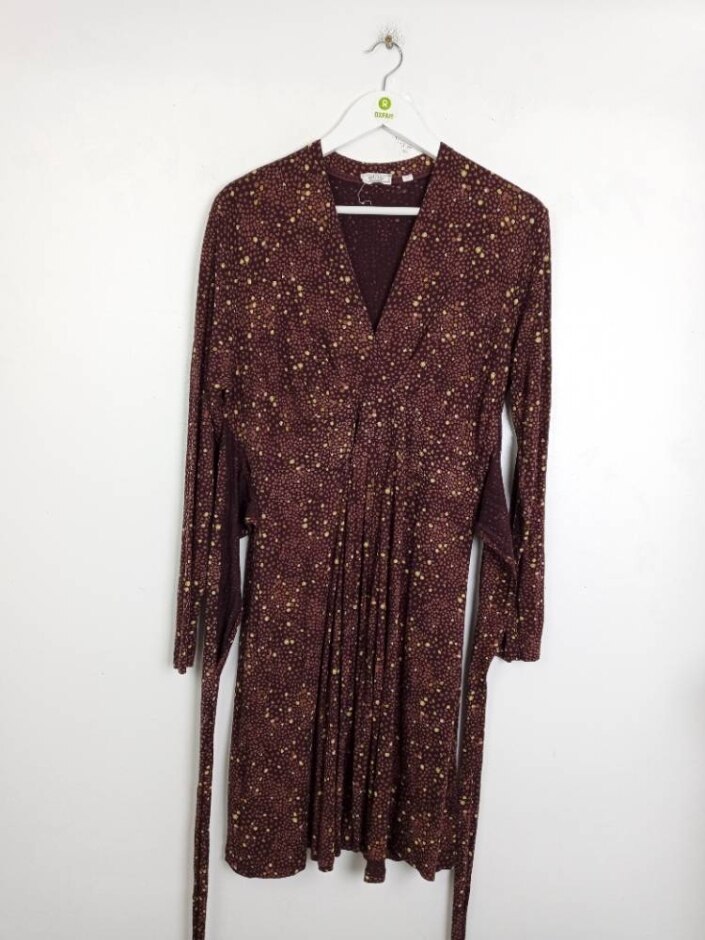 Fat Face Dress Purple Printed Size: 16