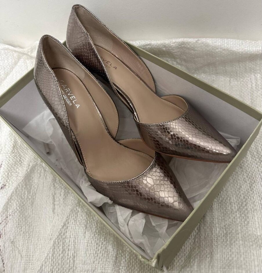 Carvela Kurt Geiger Gunmetal Synthetic High Heels Size 40