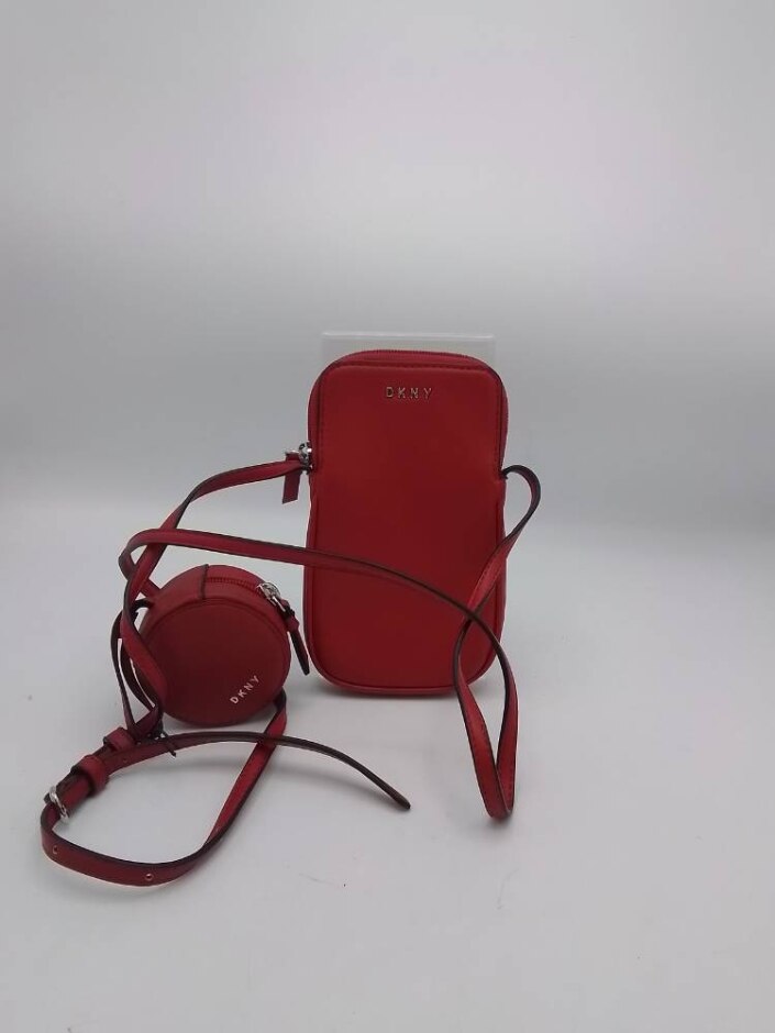 Dkny Women's Alexa Leather Mini Phone Crossbody Bag In  Red