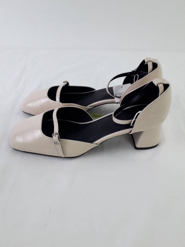 M&s Women's Ivory Block Heeled Shoes Sandals Size 8 New