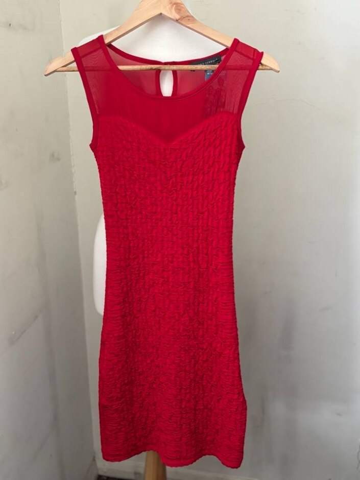 Sandro Ferrone Women Dress 94% Polyester Red Size: S