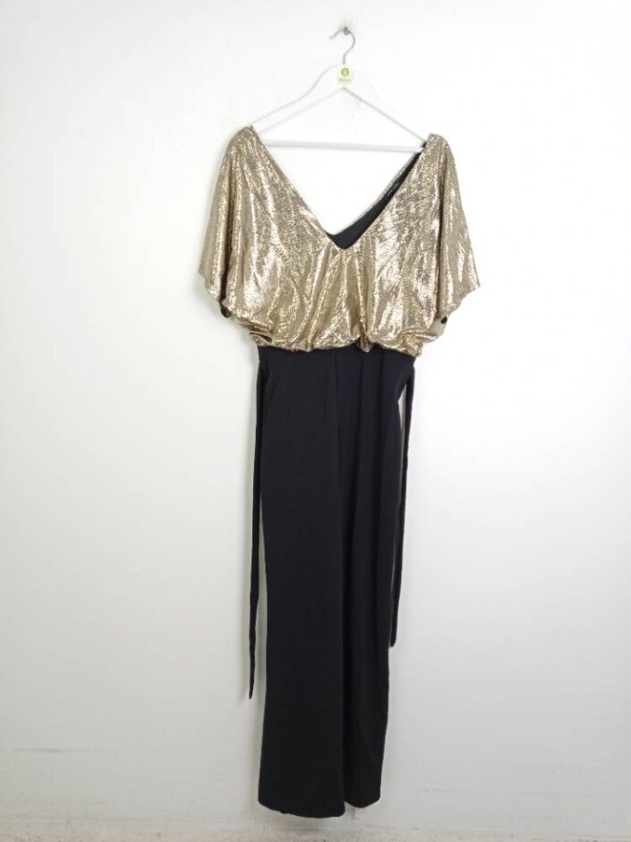 New Look New With Tags Jumpsuit Black And Gold Size: 16