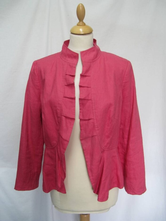 Per Una Linen Jacket Coral Size: 14