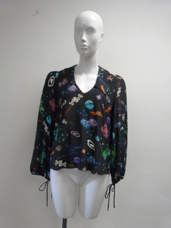 Rixo Long Sleeved Top Black Size: M