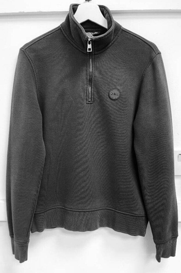 Michael Kors 1/4 Zip Fleece Top  Black Size: S