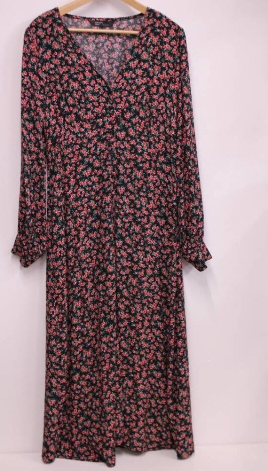 Nobody's Child Multicolored Printed Dress Multicolored Size: 12