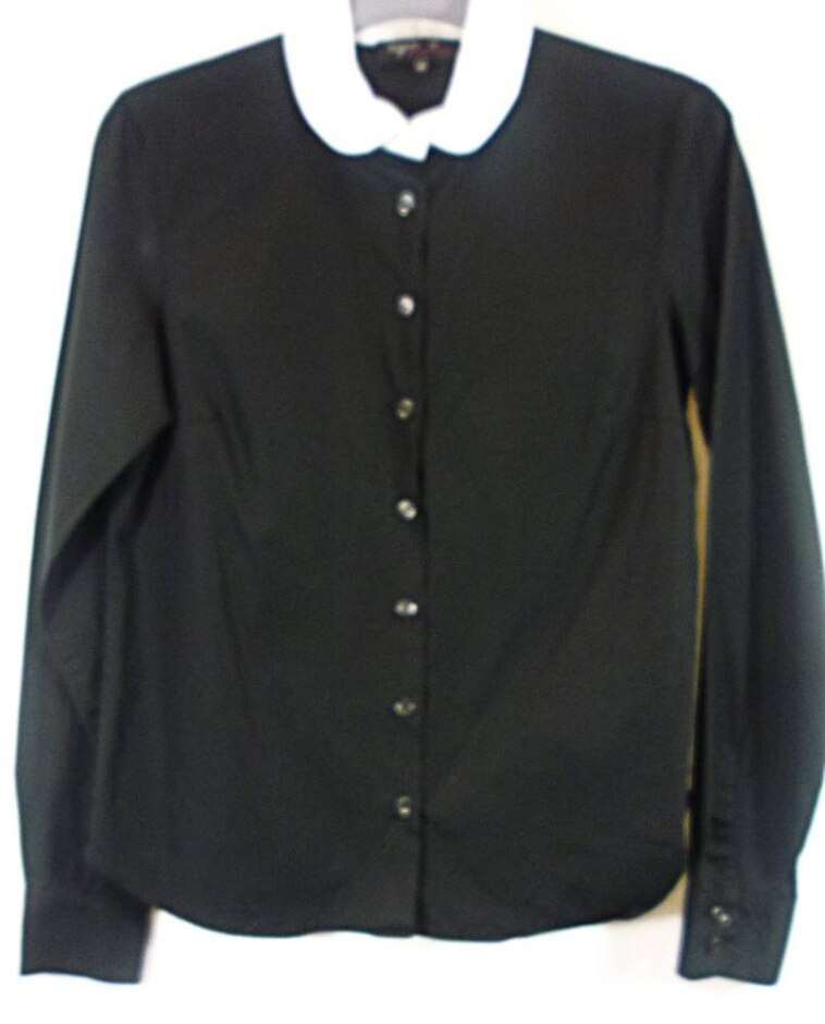 Agnes B Cotton Full Sleeves Shirt  Black Size: 10