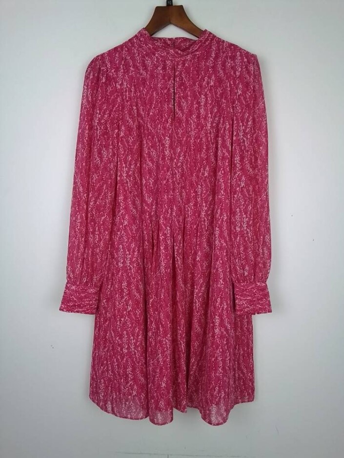 Hobbs Dominica Spot Dress Pink Multi Size: 10