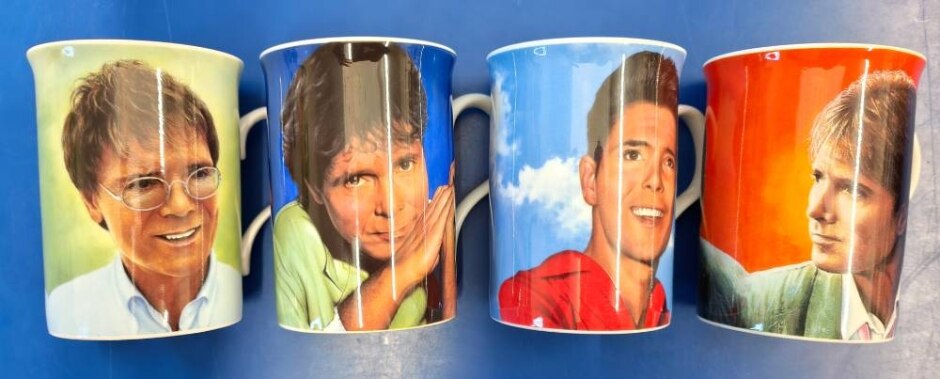 Set Of 4 Cliff Richard Mugs By Danbury Mint