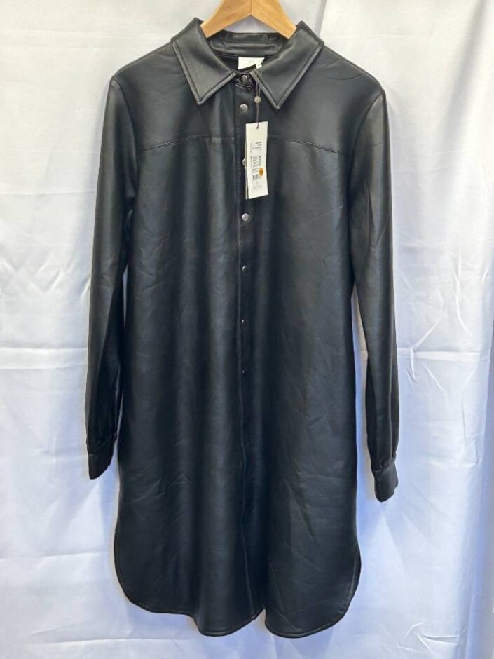 Kaffe Leather Look Cost Dress Black Size: S