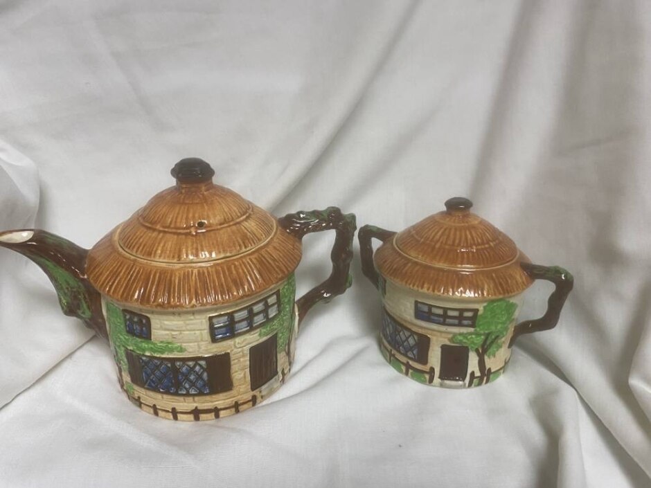 Vintage Beswick Cottage Ware Teapot And Sugar Bowl