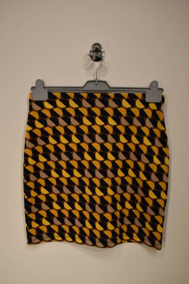 M&s Collection Retro Style Mini Skirt Orange Mix Size: 10
