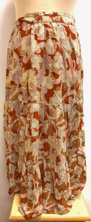 Boden Boho Tiered Skirt Orange & Gold Size: 14