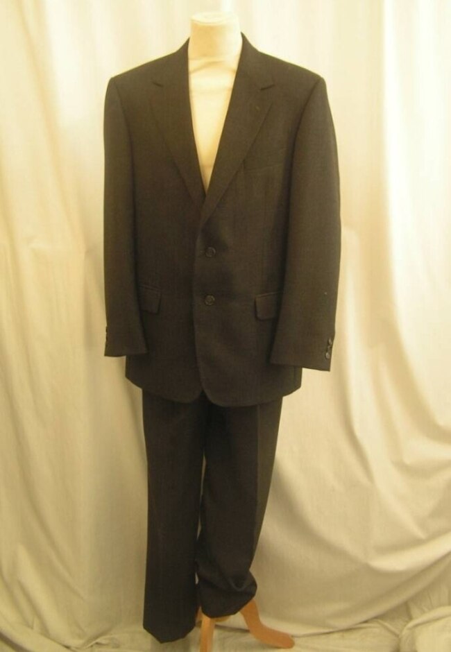`brook Taverner Wool Blend Suit Charcoal Grey Size: L