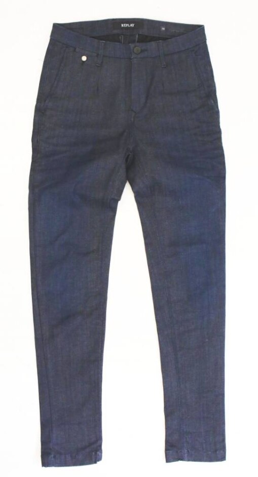 Replay As New Straight Stretchy Jeans Blue Size: 28