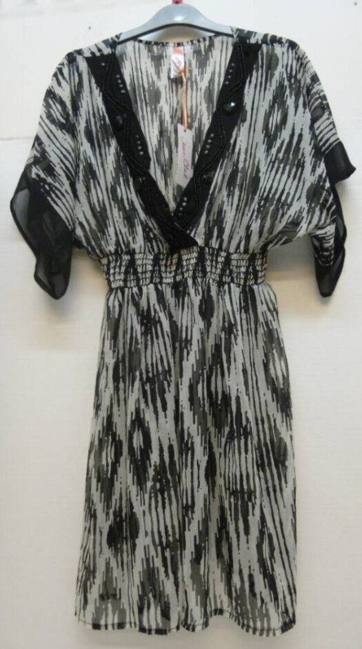 Primark Sheer (beach Wear) Dress Black & White Size: 10