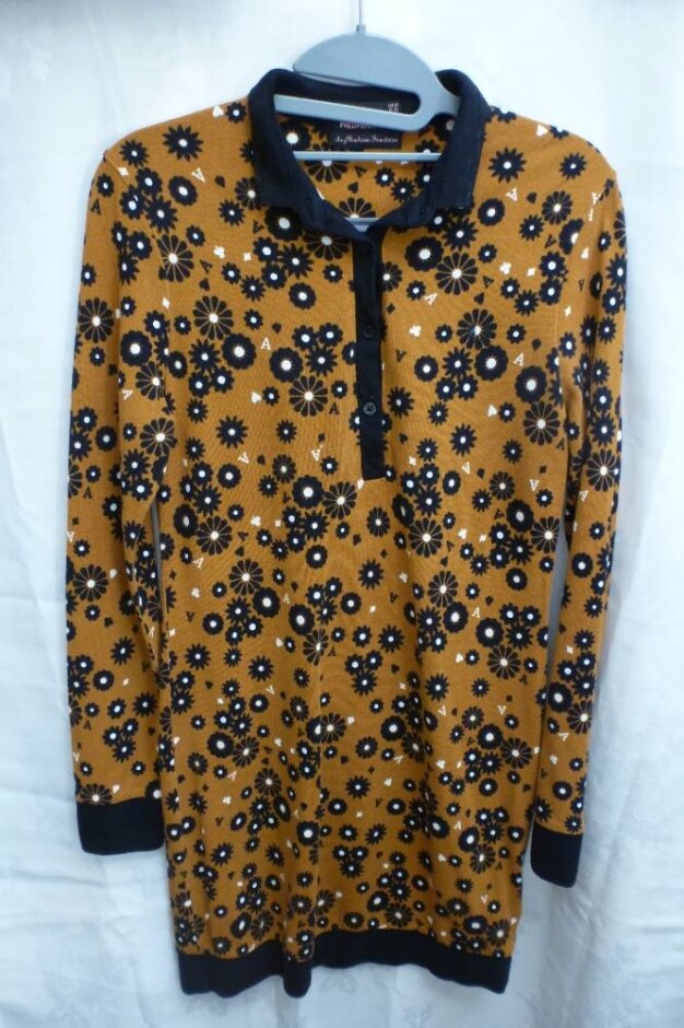 Fred Perry Amy Winehouse Foundation Polo Dress  Mustard Black Size: 10
