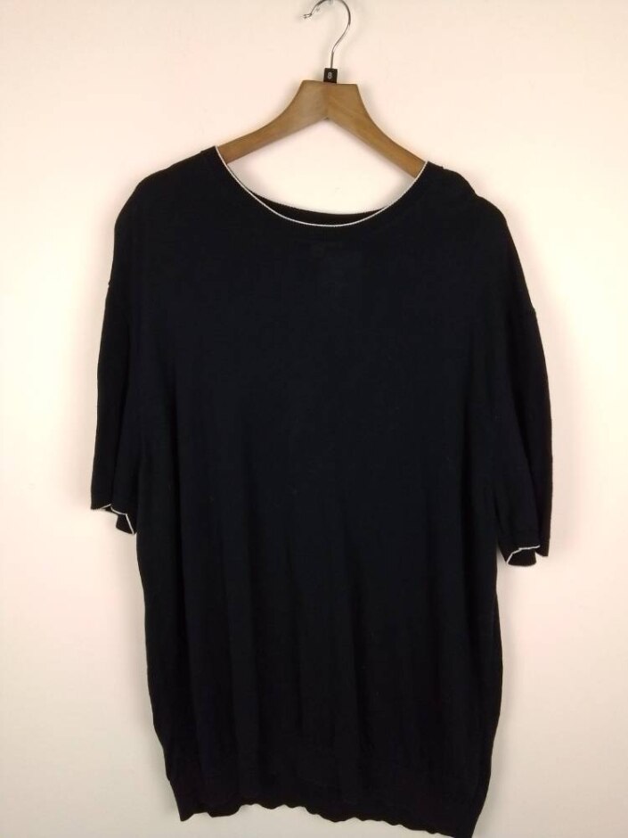 Autograph Cotton T-shirt Bark Blue Size: Xxl