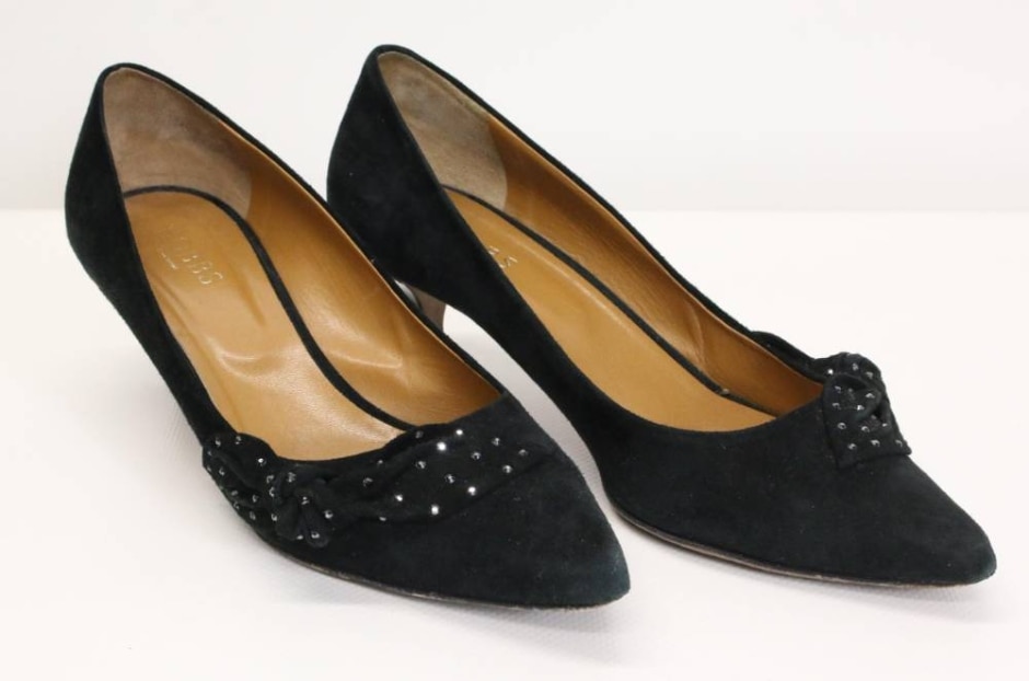 Hobbs Black Suede Pointed Stilettos Size 6.5