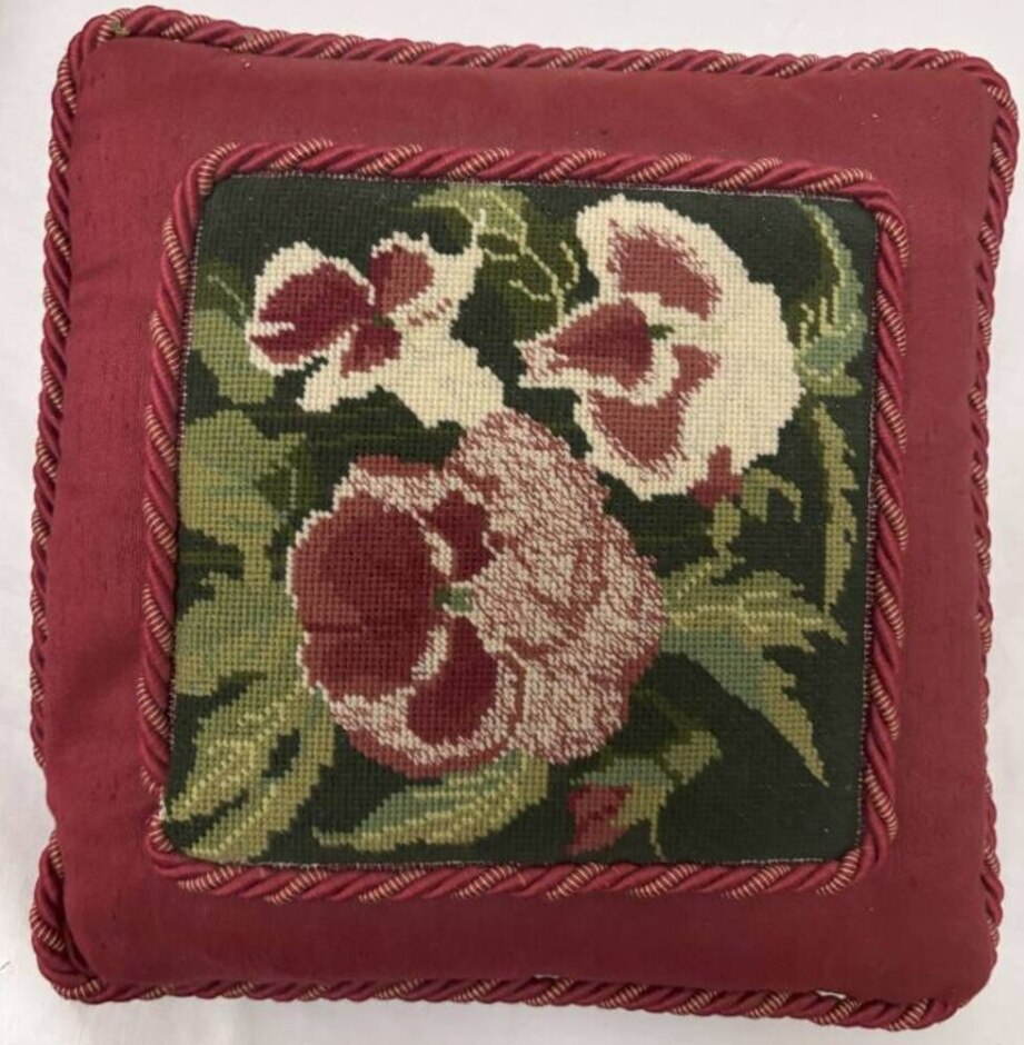 Red Needlepoint Cushion