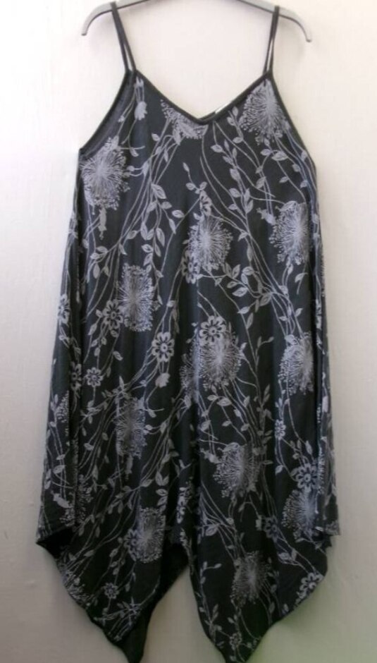 Made In Italy Sun-dress Grey Floral Size: S