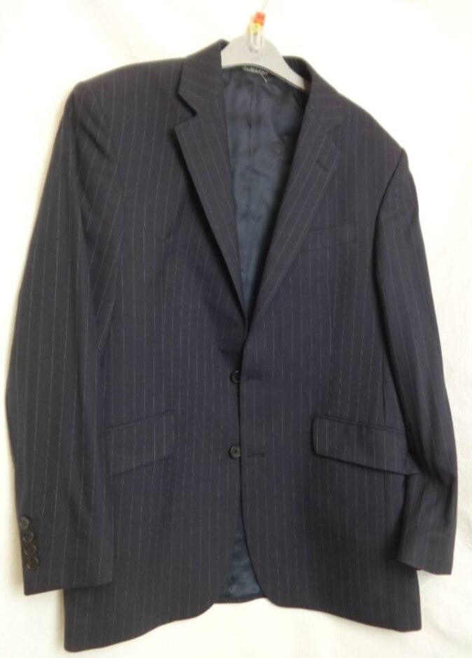 Austin Reed Suit 40r/34r Navy Pinstripe Size: L