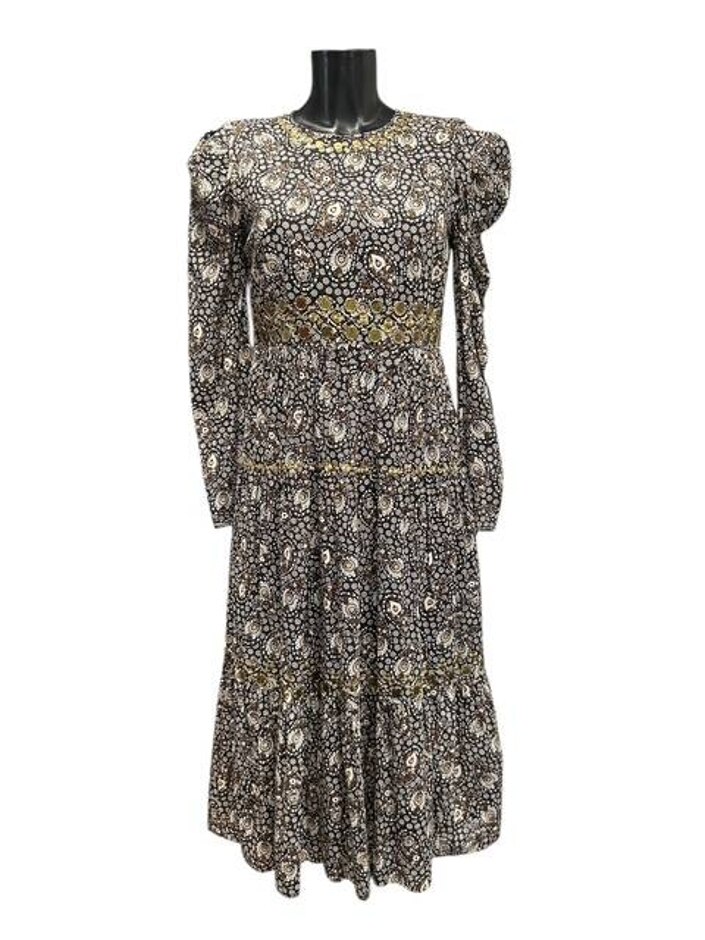 Michael Kors Paisley Print Dress Brown Size: S