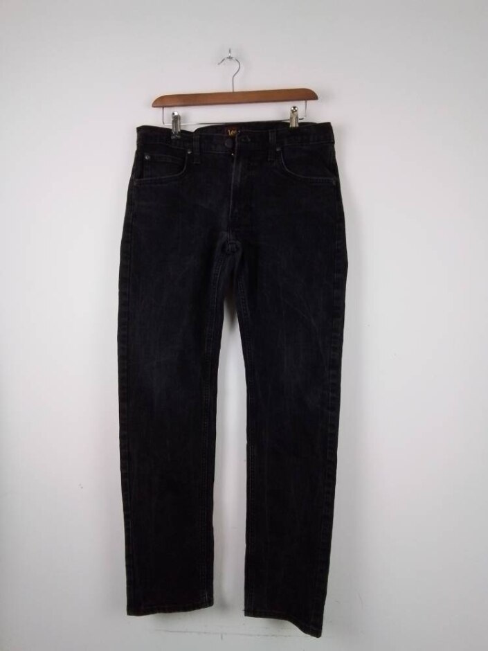 Lee Men Straight Regular Jeans Black Size: M