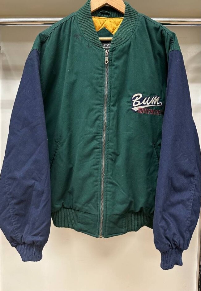 B.u.m Equipment  Varsity Jacket Green & Navy Size: M